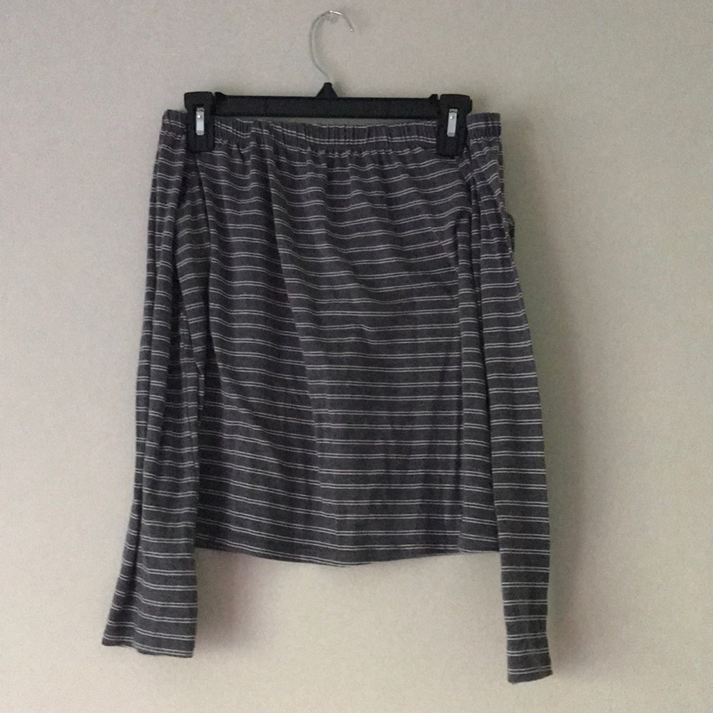 Off the shoulder striped top